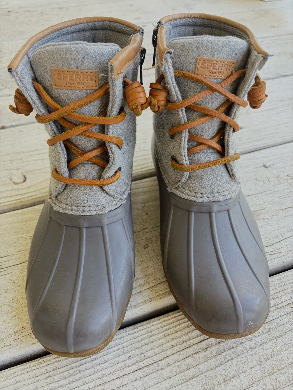 Sperry‎ Girls Saltwater Embossed Wool Duck Boots - Size 1